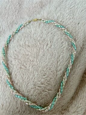 Beautiful Vintage Late 1980s Multi-Strand Freshwater Rice Pearl Torsade Necklace